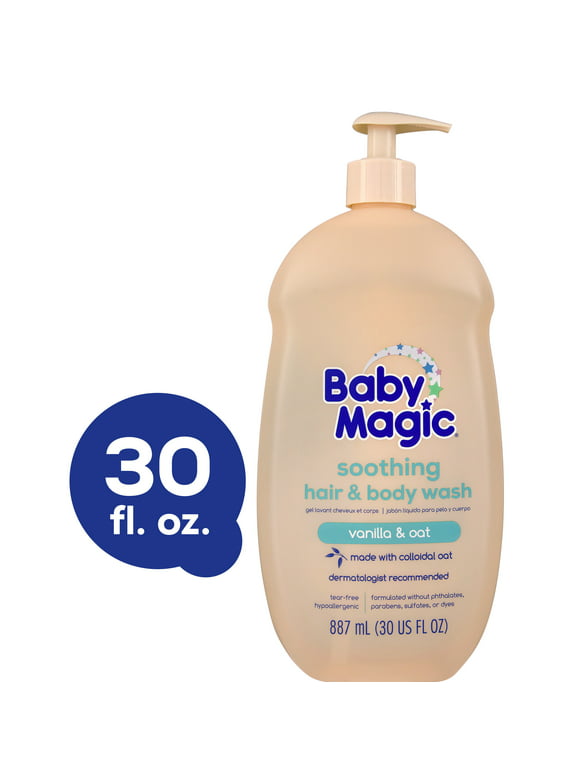 Baby Magic Soothing Hair & Body Wash for Children, Vanilla & Oat, Hypoallergenic, 30 fl oz