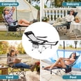 thumbnail image 7 of FUNDANGO Reclining Camping Chair, Folding Lounge Chairs with Removeable Footrest, 4-Position Adjustable Backrest, with Headrest & Side Pocket, Carry Bag, 390lbs Capacity, 7 of 7