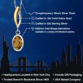 thumbnail image 2 of Gem Stone King 925 Silver and 10K Yellow Gold Whiskey Quartz Pendant Necklace for Women | 1.00 Cttw | Gemstone Birthstone | Oval 8X6MM | With 18 inch Chain, 2 of 6