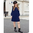 thumbnail image 5 of Arshiner Girls Sweater Dress Fall Winter Knit Puff Long Sleeve Pullover Casual Dresses with Pockets, 5 of 6