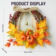 thumbnail image 3 of Halloween Fall Wreaths for Front Door - Maple Leaves Pumpkins - Fall Wreaths Artificial Wreath Decorations for Indoor Outdoor Thanksgiving Halloween Fall Decorations for Home, 3 of 8