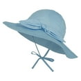 thumbnail image 2 of Hjtefg Toddler Sun Hat - Wide Brim Adjustable Bucket Hat with Bow for Boys & Girls, Beach Hat for Outdoor Play, Comfortable Kids' Headwear,Color: Blue Size: 2-5 Years, 2 of 3
