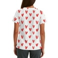 thumbnail image 3 of Valentine Day Scrubs for Women Love Heart Print Plus Size Short Sleeve Cute Uniforms V Neck Nursing Quick Dry Scrubs with Pockets Pink 2XL, 3 of 5