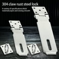 thumbnail image 3 of Padlock Hasp Stainless Steel Window Cupboard Locker Mailbox Lock Plate Hotel Office Outdoor Gate Shed Safety Latch Anti-lost 4 Inch, 3 of 9