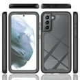 thumbnail image 5 of Galaxy S21 FE Case with Built-in Screen Protector, Dteck Full Body Protection Hybrid Rugged Shockproof Case Transparent Clear PC Back Cover for Samsung Galaxy S21 FE 5G,Black, 5 of 6