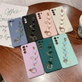 thumbnail image 3 of Cute Pretty Galaxy S21 Ultra Case Cover for Women & Girls with Love-Heart Strap Bracelet Chain Soft Flexible Glossy TPU Bumper Protective Phone Cases for Samsung Galaxy S21 Ultra 5G -Black, 3 of 8