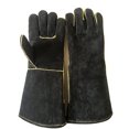 thumbnail image 1 of Guantes resistentes al calor extremo y al fuego, de cuero con costuras, perfectos para chimenea, estufa, horno, parrilla, soldadura, barbacoa, mig, rejilla para ollas, tratamiento de animales. JM, 1 of 3
