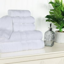 BNM Ultra-Soft Cotton 6 Piece Assorted Towel Set, White