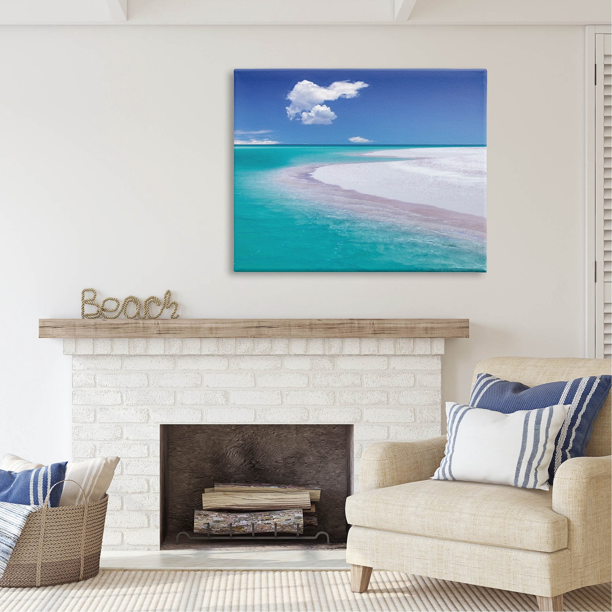 Stupell Industries Tropical Beach Shoreline Coastal Photography Gallery Wrapped Canvas Print Wall Art