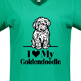 thumbnail image 4 of Inktastic I Love My Goldendoodle Dog Women's V-Neck T-Shirt, 4 of 5