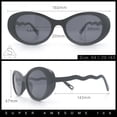 thumbnail image 3 of Womens Unique Wavy Crooked Arm Mod Oval Plastic Sunglasses Tortoise - Pink, 3 of 8