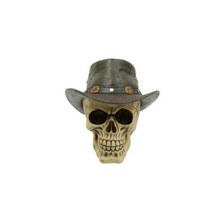 Skull with Cowboy Hat - Brown
