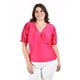 thumbnail image 1 of Blusa escote V Roman Fashion /Tallas Extras, 1772 (Fiusha) fucsia 42, 1 of 6