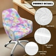 thumbnail image 5 of Xoenoiee Daisy Tie Dye Pattern Curved Back Chair Covers Slipcovers with Arms, Stretch Bar Stool Cover Square Jacquard Dining Chair Cover Swivel Stool Chair Protector Cover for Counter High Stool, 5 of 7