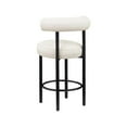 thumbnail image 6 of Meridian Furniture Bordeaux Cream Vegan Leather Counter Stool (Set of 2), 6 of 10