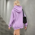 thumbnail image 3 of WTOBBY Women's Zip Up Hoodie Oversized Sweatshirt Fall Fashion Casual Jacket Long Sleeve Pullover for Street Style Comfort Wear,Light Purple M, 3 of 5