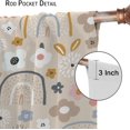 thumbnail image 5 of Kids Rainbow Curtains Boho Cartoon Colorful Floral Stars for Girls Bedroom Decor Bohemia Love Heart Lovely Abstract Art Printed Living Room Window Drapes Fabric 55W x 39H Inch Blackout, 5 of 7