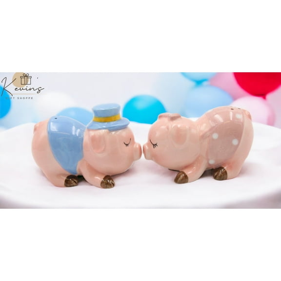 Ceramic Kissing Pigs Salt and Pepper Shakers