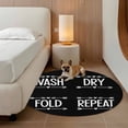 thumbnail image 2 of Laundry Round Area Rug 8Ft Washable Large Circle Rugs for Living Room Dorm, Funny Wash Dry Fold Minimalist Text Black Non-Slip Carpet Floor Mats Indoor Outdoor Carpet Runner Aesthetic Home Decor, 2 of 8