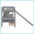 thumbnail image 6 of Twin Over Twin Pine Wood & MDF Bunk Bed with Storage Staircase, Desk & Slide – Gray, No Box Spring Needed, 6 of 19