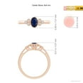 thumbnail image 5 of ANGARA Natural Aeon Sapphire Milgrain Engagement Ring with Trio Accents in 14K Rose Gold for Women (Size-6x4mm) | September Birthstone, Anniversary, Jewelry Gift for Women | Natural Sapphire Ring, 5 of 9