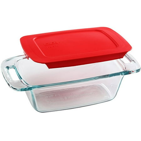 Rabbit Covered Dish - Pyrex Easy Grab 1.5qt Loaf Dish with Red Plastic Cover