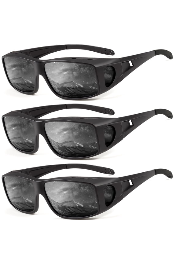 Fit Over Wrap Sunglasses Polarized Sun Glasses:Wrap Around Eyeglasses for Men and Women with UV Protection for Driving