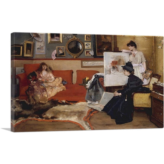 ARTCANVAS In The Studio 1888 Canvas Art Print by Alfred Stevens - Size: 40" x 26" (0.75" Deep)