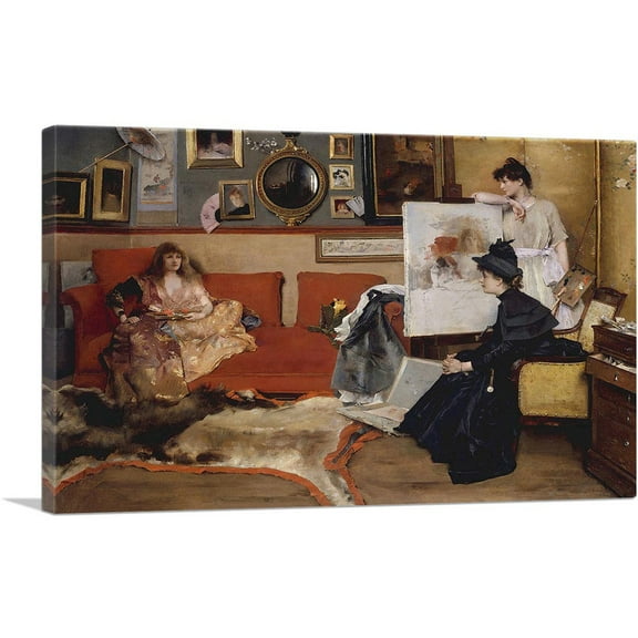 ARTCANVAS In The Studio 1888 Canvas Art Print by Alfred Stevens - Size: 26" x 18" (0.75" Deep)
