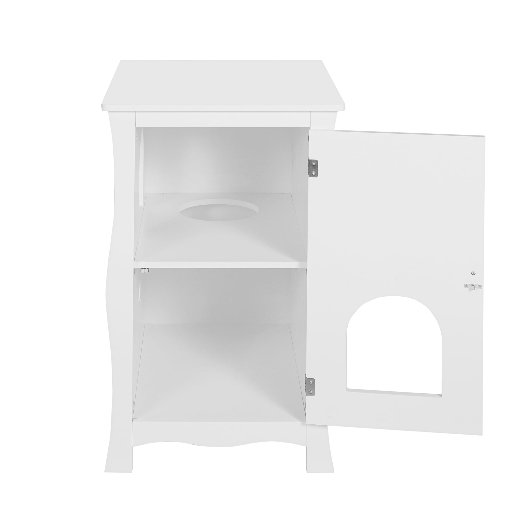 Pefilos 29" Indoor Wood Cat Houses, Hidden Cat Litter Box Enclosure with Entry and Open Compartment, Cat Condo Furniture Kitty, Brown Pefilos 29" Indoor Wood Cat Houses, Hidden Cat Litter Box Enclosure with Entry and Open Compartment, Cat Condo Furniture Kitty, Brown