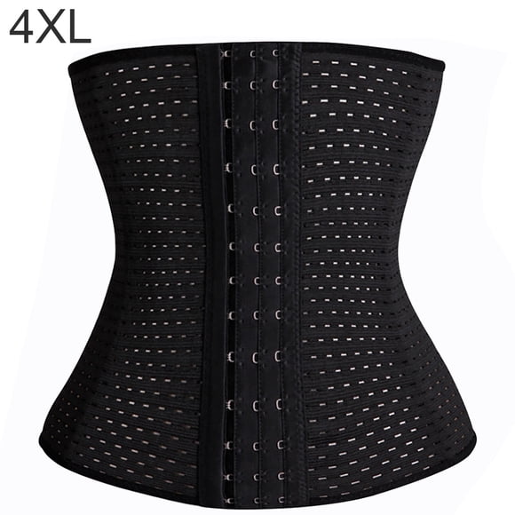 Faja moldeadora de cuerpo de goma para mujer, cintura transpirable hueca, fajas, negro, 4XL Vogacara AP001122-06