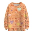 thumbnail image 2 of Dwralegc Womens Valentine Sweaters Heart Print Fashion Sweaters Long Sleeve Knitted Plus Size Spring Lightweight Sweater Tops Saffron 2XL, 2 of 4