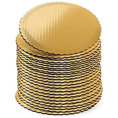 10 inch Gold Cake Boards Rounds, [24 Pack] Cake Base, 10In Circle