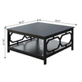 thumbnail image 3 of Pemberly Row Table Basse Carrée de 36 Pouces en Fini Bois Noir, 3 of 5