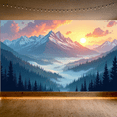 thumbnail image 3 of Nature Landscape Sunset Mountains Forest Backdrop Banner for Photography Scenic Background Decoration Display Wedding Event Party Office Home Decor, 3 of 4