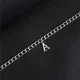 thumbnail image 2 of Silver Color A-Z Initial Bracelets for Men Women, Never Fade Stainless Steel Cuban Chain Bracelet with 26 Letter Alphabet, 2 of 5