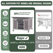 Aivituvin Outdoor Cat House with Insulated Liner Weatherproof Feral Cat Shelter for Winter