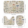 thumbnail image 3 of 4 Piece Shower Curtain Sets Non-Slip Rugs And Toilet Mat Lid Rug Accessories Herbs Wildflowers And Butterflies Durable and Waterproof Sage Green Herb Wildflower Botanical Plant for Bathroom, 3 of 8