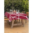 thumbnail image 3 of Outdoor Tablecloth with Umbrella Hole for Patio/Picnic/Party/Camping, Red Geometric Waterproof Table Cloth Rectangle Table Cover Washable, Abstract Stripes Modern Minimalist (52"x 70"), 3 of 8