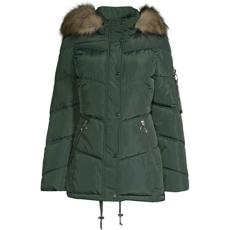 Kylie faux top fur quilted coat