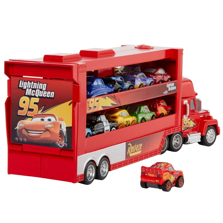 Disney Pixar Cars Mack Mini Racers Hauler with Lightning McQueen