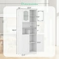 thumbnail image 4 of Giantex 58.5" Tall Bathroom Cabinet, Freestanding Storage Cabinet w/Tempered Glass Doors, Narrow Storage Organizer, White, 4 of 9