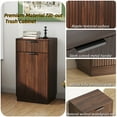 thumbnail image 3 of Aukfa 10-Gallon Tilt-Out Trash Can Cabinet - Wood Garbage Bin Enclosure with Drawer for Kitchen/Bathroom/Living Room,Walnut, 3 of 8