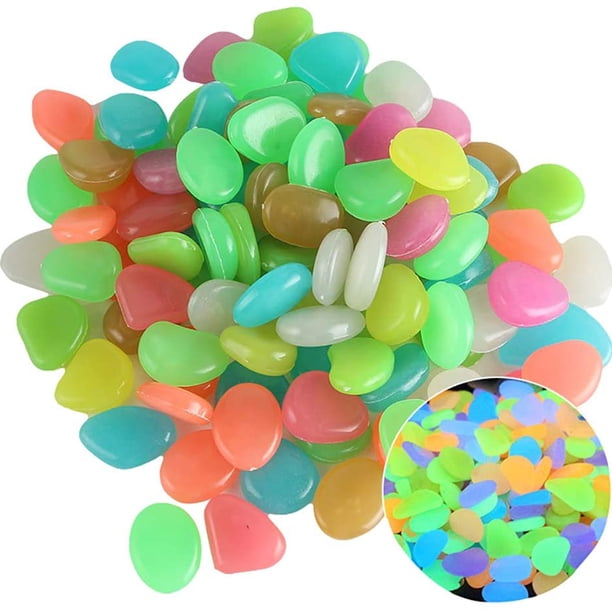 Guijarros luminosos, 100 piezas de guijarros luminosos, piedras luminosas de bricolaje, piedras decorativas, valor inmejorable
