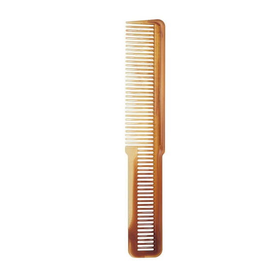 Unique Bargains 1 Pc Durable Two-Color Handle Flat Comb Amber Plastic