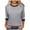 Gray, variant on Womens 3/4 Sleeve Tops Soft Cotton Casual Crewneck Raglan T-shirts Loose Fit Colorblock Base Tee Summer Tshirts (2XL, Purple)