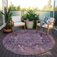 thumbnail image 6 of Addison Rugs Chantille Indoor/Outdoor Transitional Geometric, Abstract Eggplant Washable Round Rug, 8' x 8', 6 of 6