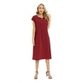 thumbnail image 5 of EFINNY Women Short Sleeve Crew Neck Casual Plain Simple T-Shirt Dress, 5 of 7
