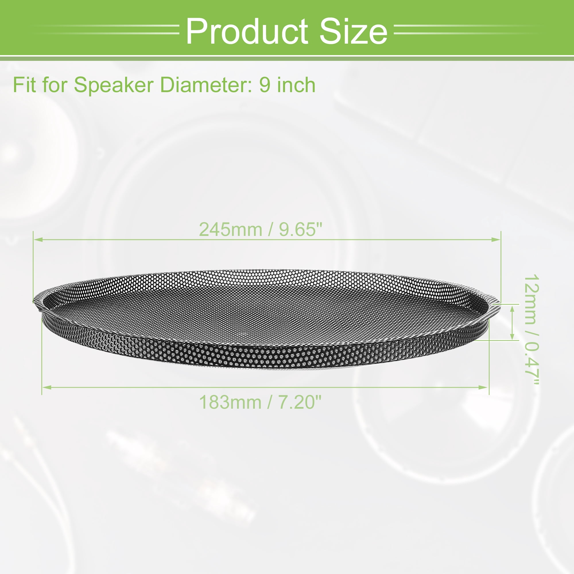 Unique Bargains 2 Pack 1.5 Inch Speaker Grill Mesh for Audio Subwoofer 9.25"x 9.65"x 0.47"