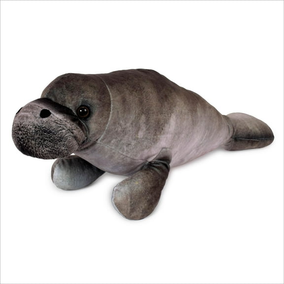 Real Planet 17" Gray Manatee Realistic Stuffed Animal, Marine Sea Life Plush Toy & STEM Learning Gift for Birthday Boys & Girls